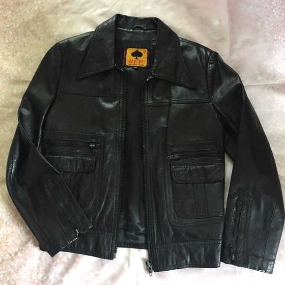 gfp Jackets & Blazers - 1970's vintage motorcycle leather jacket
